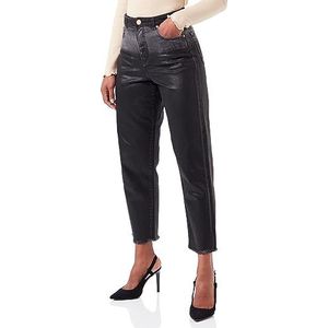 Pinko Maddie Sash Mom Fit Denim Marm Pantalon Femme, Iz9_Gris/Noir, 40-42/29W