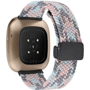 Vozehui Compatibel met Fitbit Versa 3/Versa 4/Sense/Sense 2, verstelbare reservearmband met magnetische vouwgesp, voor dames en heren