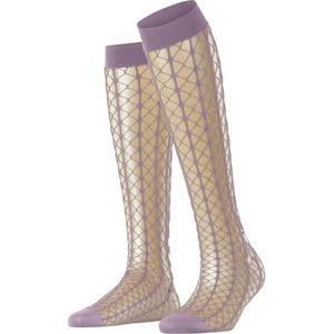 FALKE Paradise Net W KH Paire de chaussettes hautes pour femme Transparent à motifs Rose (Shell Pink 8045) Taille 35-38, Rose (Shell Pink 8045), 35-38 EU