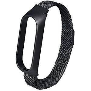 PHONEKIT CONTACT Horlogeband voor Xiaomi Mi Band 5/6, metaal, zwart
