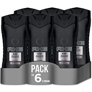 Axe 3-in-1 douchegel & shampoo Black voor langdurige frisheid en geur, dermatologisch getest, 250 ml, 6 stuks