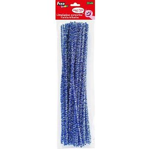 Fixo Kids 68014100 - 50 stuks glansreiniger blauw zilver om te knutselen Ø 6 mm 30 cm lang