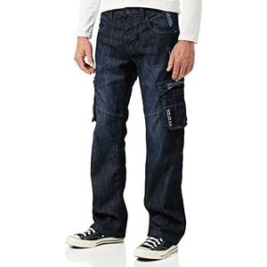 Enzo Ez404 Jeans voor heren, losse pasvorm, blauw (Dark Stonewash Dsw)