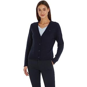 Tommy Hilfiger Soft Wool V-nk Cardigan Ww0ww39888 Damesvesten, Blauw (Desert Sky)