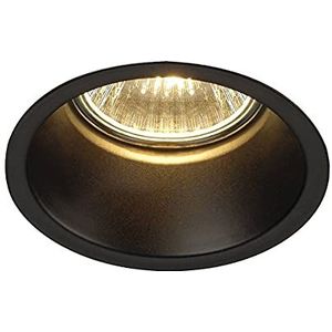 SLV HORN-O | Dimbare LED-inbouwspots voor binnenverlichting, LED-spots, plafondlampen, inbouwlampen, GU10, rond, mat zwart, max. 50 W, met klemveren