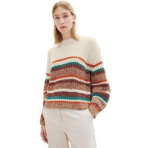 TOM TAILOR 1037788 damessweater, 32444 - Blush Multicolor Stripe