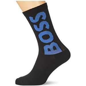 BOSS Heren QS Rib Logo CC Sokken met logo van biologisch katoen, Zwart 3