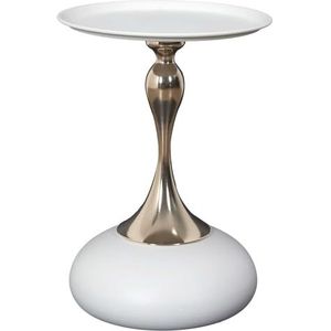 HOME DECO FACTORY, HD0387, Portobello M1, CollectionMirage, meubels, kantoor, bijzettafel, uittrekbaar, 38 x 54 x 38 cm, goudwit