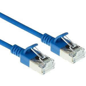 ACT Câble réseau Cat6a U/FTP LSZH - Câble LAN fin 3,8 mm - Câble flexible sans crochet CAT 6a avec fiche RJ45 - Pour une utilisation dans les centres de données - 7 m - Bleu - DC7607