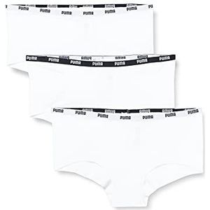 PUMA Mini-ondergoed shorts voor dames, 3 stuks, Wit