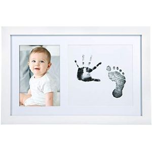 Little Pear Baby Handprint & Footprint Frame, Gender-Neutral Baby Prints Frame, Baby Girl of Baby Boy Prints Picture Frame, Wit