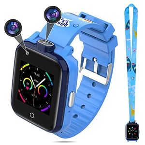 TOPCHANCES 4G Smartwatch voor kinderen met GPS WiFi LBS, 2 camera's, SOS, wekker, jongens en meisjes, smartphone voor kinderen van 3 tot 12 jaar (blauw)