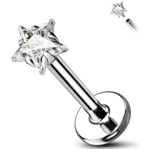 Agrewd G23 Titanium minimalistische piercingsieraden voor kraakbeen, helix, tragus, conch, kraakbeen, tragus, conch, oorstekers met schroefdraad aan de binnenkant, Zirkonia
