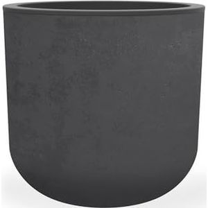 EDA - Ronde pot 40 cm Basalt'Up 32,5 L - Decor Imitatie Beton - Enkelwandig - Wateropslagzone - Ø 38,5 x H 36,8 cm - Antracietgrijs