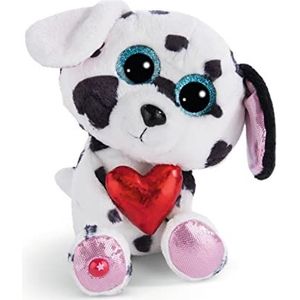 GLUBSCHIS Dalmatische Topaas, 15 cm, wit, duurzaam, zacht pluche, schattig pluche dier om te knuffelen en te spelen, voor kinderen en volwassenen, leuk cadeau-idee