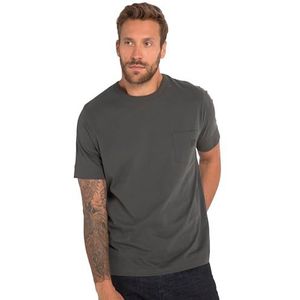 JP 1880 T-shirt pour homme, grande taille, taille L-8XL, Oeko-TEX, manches courtes, poche poitrine, col rond 820112, Gris anthracite., 4XL