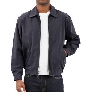 LONDON FOG Golfjas voor heren met mesh-voering en ritssluiting aan de voorkant, lichte katoenen jas, Navy Blauw, L