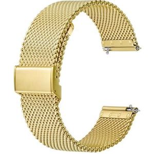 BISONSTRAP Horlogebandje van metaalgaas voor dames en heren, geweven armband van roestvrij staal 316L, breedte van de amandel 16 mm, 18 mm, 20 mm, 22 mm, Roestvrij staal, Geen edelsteen