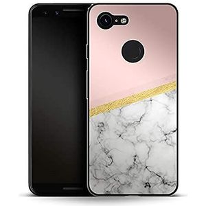 caseable Google Pixel 3 XL Hoes Silicone Beschermhoes Schokabsorberend Krasbestendig Kleur Design Marble Slice Marmer