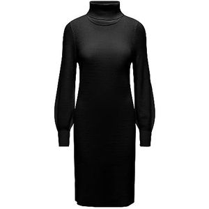 ONLY Onlsasha L/S KNT Noos midi-jurk met rolkraag voor dames, zwart, XXS, zwart.