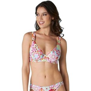 LOVABLE Rcs Recycled beugelbeha met bovenstuk, bikini, dames, 1 stuk, Blauwe bloemenprint