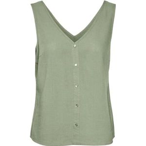 Vero Moda Vmmymilo Sl T-shirt met V-hals voor dames, Lichtgroen