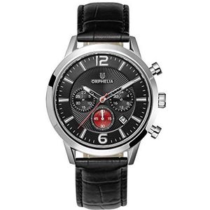 ORPHELIA Tempo chronograaf herenhorloge, zwart/zilver/zwart, riem