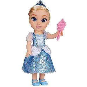 Disney Princess - Pop 38cm Assepoester - Officiële Disney-licentie - Collectie Mijn Prinses Vriend - Jurk met Zilveren Effecten en Borstel inbegrepen - Verzamelpop - Geschikt voor Kinderen vanaf 3