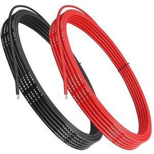 YUNIQUE GREEN-CLEAN-POWER - Siliconen kabel 16 AWG, 5 meter flexibel - elektrische draad van vertind koper - hoge temperatuurbestendigheid, rood, koper