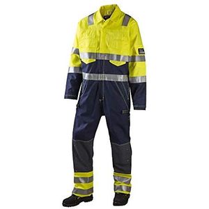 JAK Workwear 12-13104-029-04 model 13104 EN ISO 1149-5 werkoverall, maat XL, geel/marineblauw