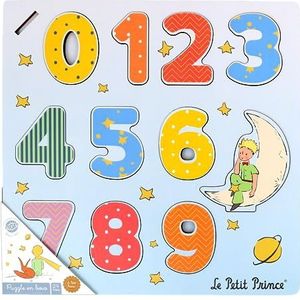 Houten planeet – puzzel cijfers – educatief spel – de kleine prins – 865005-11 stukjes – meerkleurig – hout – spel voor kinderen – puzzel voor kinderen – 30 cm x 30 cm ��– vanaf 2 jaar