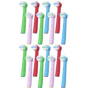 YanBan16 stuks tandenborstelkoppen voor kinderen, compatibel met Oral B, elektrische tandenborstelkoppen voor kinderen, compatibel met Braun reservekoppen