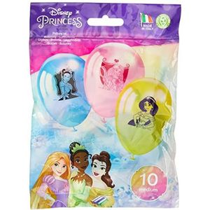 PartyCube 33677 - 10 Disney prinses ballonnen, meerkleurig, één maat