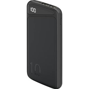 Goobay 53935 Slimline externe batterij 10.000 mAh voor smartphone en tablet met 2 USB A-poorten, compatibel met iPhone, iPad en Android