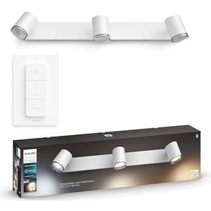 Philips Lighting Hue White Ambiance Adore Spot Tube Bar 3 x 5,5 W badkamer compatibel met Bluetooth - wit (afstandsbediening inbegrepen)