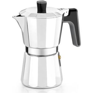 BRA Perfecta Italiaans koffiezetapparaat met inductie, aluminium, inhoud 12 kopjes, kleur: zilver