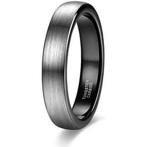 Zakk Trouwring voor dames en heren wolfraam 4mm zwart blauw 47-69, wolfraam