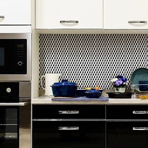 Ambiance Muurstickers, zelfklevend, voor keuken, badkamer, 24 stickers, cementtegels, geometrisch, Jalia, 60 x 90 cm