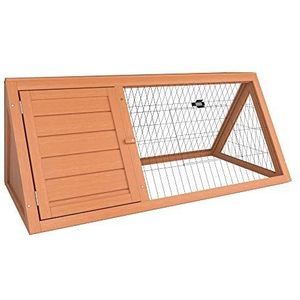 Home Discount Wooden Pet Rabbit Hutch Driehoek, Bunny Guinea Pig Kooi Dierenhuis Enclosure Outdoor Run