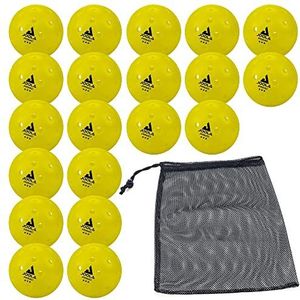 JOOLA Pickleball Primo Balls Set van 20 hoogwaardige 3-sterren speelballen voor buiten en binnen met USAPA-certificering, geel, 26 g, 74 mm diameter