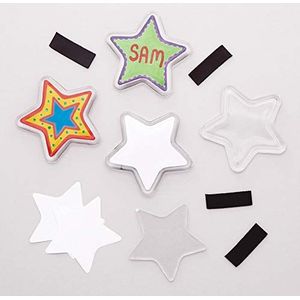 Baker Ross Magnetische set met sterren om te personaliseren (pakket van 6 stuks), kerstdecoratie voor kinderen AT202