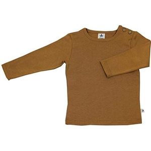 Leela Cotton Shirt met lange mouwen, oker t-shirt kinderen unisex, gember