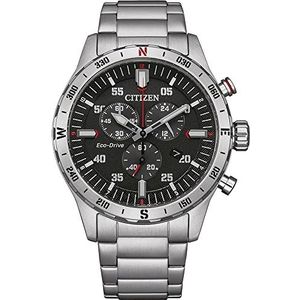 Citizen AT2520-89E Japans chronograaf kwartshorloge voor heren met roestvrijstalen armband, zilver, armband, zilver., armband