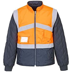 Portwest S769ONRM Veiligheidsjas, omkeerbaar, 2 tinten, oranje/marineblauw, maat M