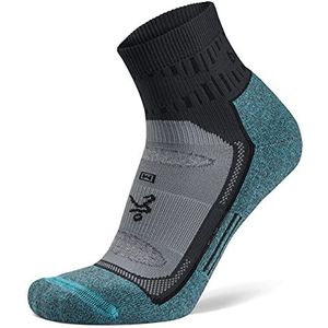 Balega Blister Resist Unisex Quarter sokken, grijs/blauw, M, Grijs/Blauw