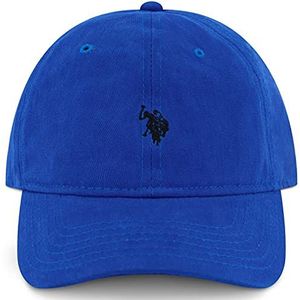U.S. POLO ASSN. Set van 6 katoenen baseballcaps voor heren, met gebogen rand, met geborduurd logo, kleine pony, koningsblauw, één maat, Royal Blauw