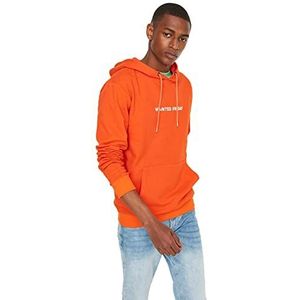 Trendyol Sweatshirt, bedrukt, oranje trainingspak voor heren, Oranje