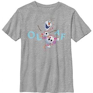 Disney Frozen 2 Olaf Autum Leaves Happy Portrait Boys T-shirt, grijs gemêleerd Athletic XS, atletisch grijs gemêleerd
