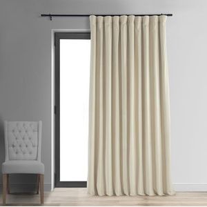 HPD Half Price Drapes Signature VPCH-VET180103-120 verduisteringsgordijnen van velours, extra breed, voor woonkamer, 100 x 120 (1 paneel), neutrale bodem