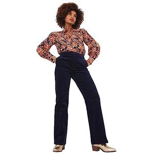 Joe Browns Nachtblauwe fluwelen bootcut broek casual broek voor dames (1 stuk), Middernacht